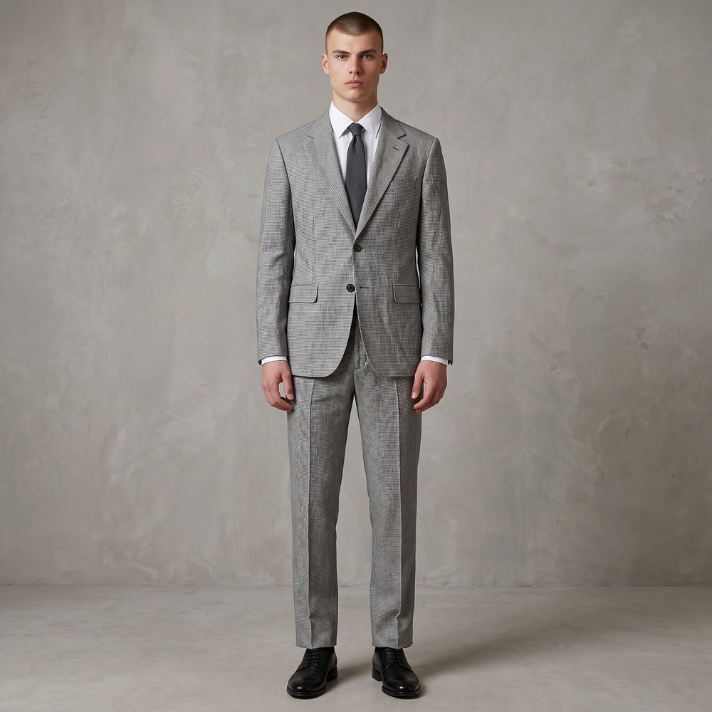 Banana Republic 2-Piece Suit Men 36R Grey Linen Blend Tailored Fit Unstructured